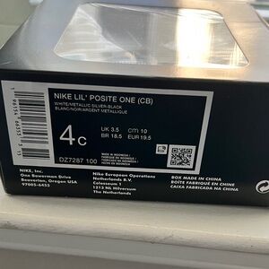 Nike Lil' Posite One in White and Metallic Silver